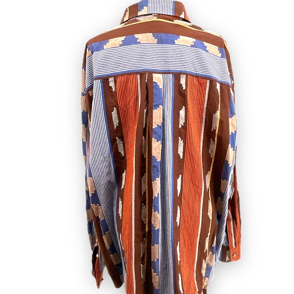 ENYCE Clothing Company Button down Long Sleeve Color-block Shirt Sz 3XL - Picture 10 of 10